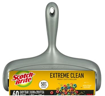 3M Scotch 50% Stickier Scotch-Brite Large Surface Area Lint Rollers: 8 in. x 31.4 ft. / 60 Sheets [50% Stickier Large Surface] (Natural) / 50% Stickier Large Surface
