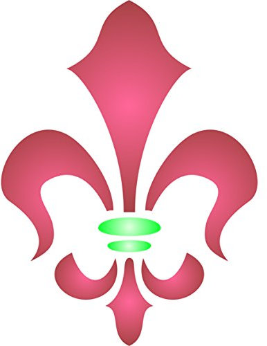 Stencil Company Pochoir mural réutilisable Motif fleur de lys 11,5 x 15 cm