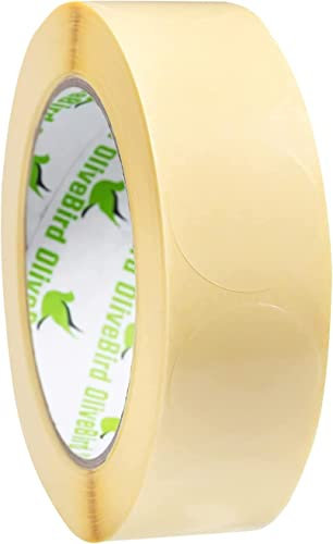 OliveBird 1000 Klebepunkte Transparent Rund Etiketten Größe 2 cm Durchmesser/Etiketten Rund 20mm Rollen von 1.000 Stück Aufkleber