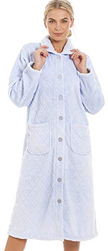 CAMILLE Vestaglia con Bottoni per Donna (44-46, Blu Diamante.)