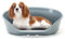 Ferplast Hundebett Katzenbett Kunststoff-Hundebett Medium Hundeliege waschbar Hundekorb atmungsaktiv rutschfest Siesta Deluxe, 62 x 41 x h 23,5 cm, Dunkelgrau