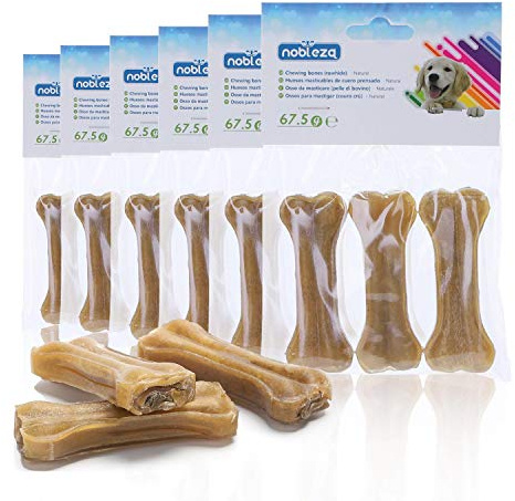 Nobleza - Hunde Kauknochen 7.6CM x 18 Stück, 100% Natürliche Rinderhautknochen und Hundeknochen für Kleine Hunde, Dog Bones Proteinreiche
