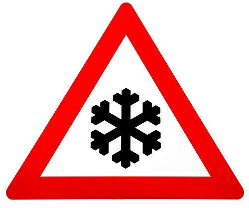 BauSupermarkt24 Original Verkehrsschild Nr. 101-51 * Schnee - oder Eisglätte * Verkehrszeichen Warnschild Strassenschild Hinweisschild RA1 Schilder Schnee Glatteis