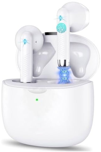 Kurt In Ear Kabellose Bluetooth 5.3 Kopfhörer mit Deep Bass Stereoklang | AAC | Kabellos Kopfhörer mit Eingebautes Noise Cancelling Mikrofon | 32H Spielzeit | Mini Ladebox | USB-C