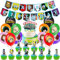 My Hero Academia Birthday Party Accessories, PAWT My Hero Academia Cake Theme Party Accessories, Including 1 Birthday Banner, 1 Cake Decoration, 12 Cupcake Toppers, 12 Latex Balloons