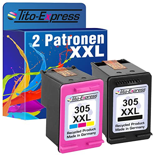 Tito-Express 2 Druckerpatronen kompatibel mit HP 305XL HP 305 XL Black Color wiederaufbereitet für DeskJet 2720 2721 4120 2700 2710 2752 Envy 6020 6000 6420 6030 6032 6022 6055 Pro Plus (2-Pack)