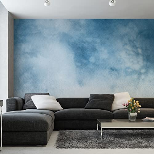 Muralo VLIES FOTOTAPETE 416x254 TAPETE Wandtapeten Blaues Ombre Aquarell Dekor Wohnzimmer Schlafzimmer Moderne Wandbilder XXL Wand Dekoration Abstrakt Luxus Br. 416 cm x Hö. 254 cm