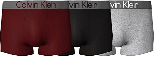Calvin Klein 3er-Pack Herren-Boxershorts aus elastischer Baumwolle NB1799A | Herrenunterwäsche, eng anliegende Boxershorts, atmungsaktives Material, Trunk-Schnitt, körpernahe Passform und kurzes Bein