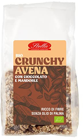 Stella Crunchy Muesli di Avena con Cioccolato e Mandorle BIO - 6 confezioni da 375g