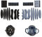 Lawen Creative 2 Sets Universelle Fahrradhelmpolster, Fahrradhelm Innenpolster, Motorradhelm Schaumstoff-Pads mit Klettverschluss-Kinnpolster (Schwarz und Grau)