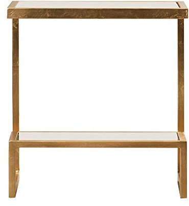 FUFU Tables Basse Séjour Canapé Table d'appoint en métal Table Basse en Fer forgé Verre Creative Side Table - Or