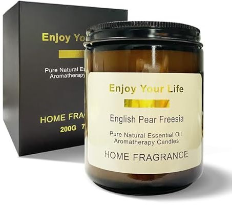 MORGUNMVON Duftkerzen Im Glas 200g, Brennt 40 Stunden Lang, (Englische Pear & Freesie Duftkerze), Duftkerzen Geschenkset, Rauchfrei, Natürliche Soja-Kerzen, Geschenk für Frauen & Männer