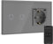 BSEED Enchufe Normal con Interruptor de luz WiFi Gris,Compatible con Alexa y Google Home,Control de APP,2 Gang WiFi Interruptor,Gris Enchufe con 1 Puerto Tipo C y 1 Puerto USB(Neutral Requerido)