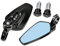ETOPARS Motorradspiegel 22mm Universal Lenkerendenspiegel Schwarz mit Aluminiumlegierung und blauem Glas, 360-Grad-Drehhalterung, Anti-Shake, Paar (2 Stück)