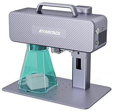 ATOMSTACK M4 Laser Graviermaschine, 2-in-1 Hand- und Desktop 1064nm Infrarot Laser-Gravur, 4K-Präzisionsmarkierung, 12000 mm/s Faserlaser-Markiermaschine für Edelstahl, Schmuck, Metall,70 * 70mm