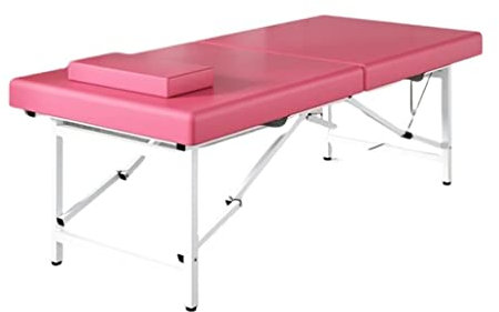 ZYHHDP Pliez Le Lit de Salon, Table de Massage Portative avec Matelas Épais en Forme de Valise, pour Spa Salon Clinique Lash Tattoo Shop (Color : Pink, Size : 185 * 70 * 60cm)