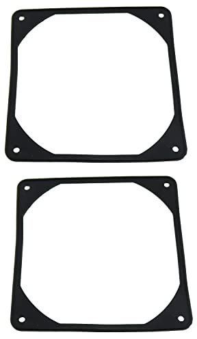 E-outstanding 2pcs Black Antivibration Rubber Fan Gasket 120 x 120 mm Shock Absorption Pad for Computer PC Case, Black