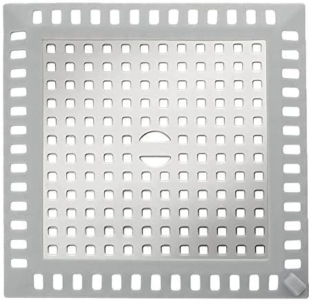 Quadrat Abflussschutz, Edelstahl Abflussgitter,Abflusssieb Dusche, Waschbecken Sieb Sieb für Spülbecken,12.5 x 12.5 cm(Silberner)