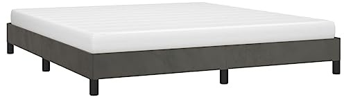vidaXL Bed Frame without Mattress Dark Grey Super King Velvet