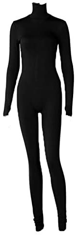 ADMAY Yoga Leggings Sporthose 2023 Damen Body Einfarbig mit langen Ärmeln und Yoga-Strampler aus Samt Turnanzug, Schwarz , M