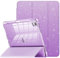 INFILAND Funda para iPad Air de 11 Pulgadas M2 2024/M3 2025, iPad Air de 7ª/6ª 5ª/4ª generación 2022/2020 de 10.9 Pulgadas, con Parte Trasera Transparente Brillante y Soporte para lápiz (Púrpura)