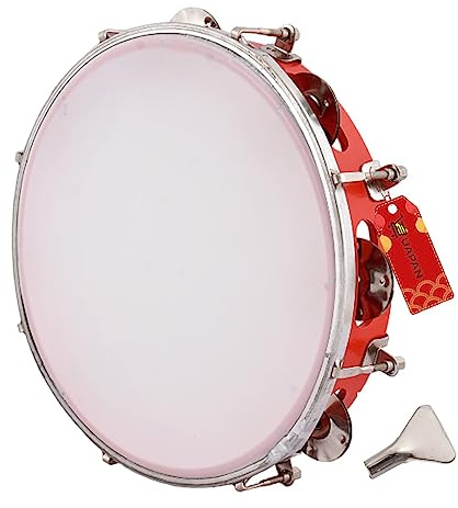 UAPAN Dafli Musikinstrument Dafli/Tamburin 25,4 cm Hand Percussion Musikinstrument (rotes Tamburin)
