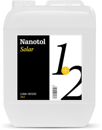 Nanotol Detergente per impianti fotovoltaici e solari per 800 m² – Pulitore + nanoversamento 1+2 per una protezione a lungo termine dallo sporco con effetto facile da pulire e loto – prestazioni più