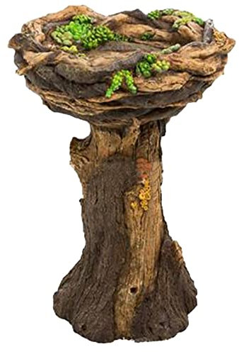OnSaya Bird Bath - Hummingbird Birdbath, Garden Bird Bath Outdoor with Miniature Fairy House In A Tree Stump For Patio, Yard & Garden