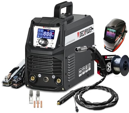 Decapower 220V Saldatrice 120A Arco Lift TIG FLUX MIG senza gas 3 in 1 Saldatrice filo senza gas Domestico (PACK 2)