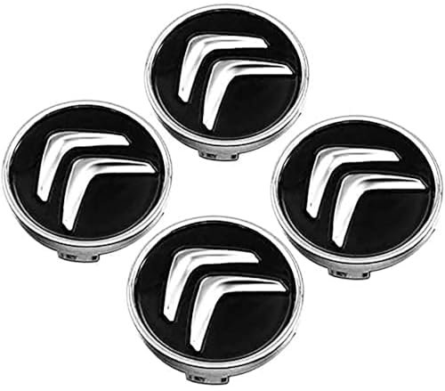 4 Pièces Car Cache Moyeux, pour Citroen C2 C3 C4 C5 C1 Elysee Berling Xsara Picasso Saxo Cactus Ds3 Ds4 Ds6 60mm Centre de Jante Capuchons Moyeu Roue Bouchon Enjoliveur Voiture Accessoires décoration