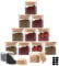 YOUNTHYE Lot de 12 bocaux de conservation carrés avec couvercle, 150 ml, hermétiques, en verre, avec couvercle, étiquettes et stylo, boîte de rangement de cuisine pour épices, thé, produits secs, noix