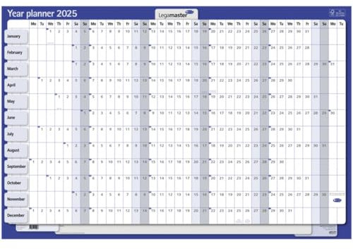 Jahresplaner 2024 - Horizontal laminiert 90 x 60 cm