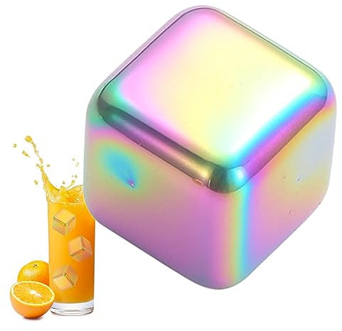 Cubetti di ghiaccio in metallo – Cubo di ghiaccio senza odore durevole | Pietre di raffreddamento in acciaio inox per uomini, papà, marito, pietre per whisky, refrigeratore di vino, cubo Anulely
