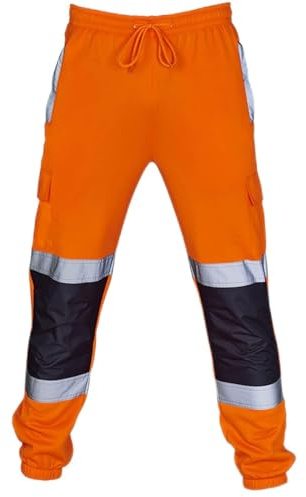 CSHE Arbeitshose Herren Warnschutz Warnschutzhose mit Reflexstreifen Warnhose wasserdichte Reflektierende Funktionshose Hose Arbeitshose Sicherheitshose Schutzhose Sicherheit Cargohose Hose