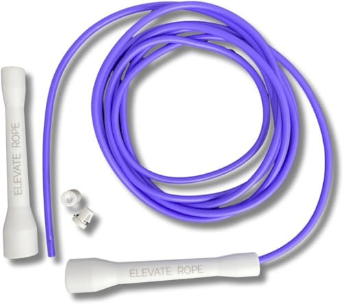 Elevate Rope Professionelles Speed-Seil, verstellbar, 3 m, 5 mm PVC mit Nylonkern für Cardio, Double Unders & Crossfit, langlebiges Springseil für Indoor/Outdoor-Training, Violett