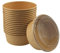 KURTT - Lot de 100 boîtes à salade en carton avec couvercle - 1300 ml - bol à salade Kraft - pokébowl - 1300cc - plateau marron - bol à salade rond avec couvercle - 1300ml - boîte à lunch - plateaux à