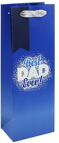 Best Dad Ever Father's Day Royal Blue Bottle Gift Bag 35cm