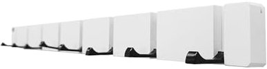 Home Deluxe - Garderobenleiste Hook - Farbe: Weiß, 82 x 2 x 5,5 cm, inkl. 8 klappbaren Haken und Magnete I Wandgarderobe Garderobenpaneel Kleiderhaken