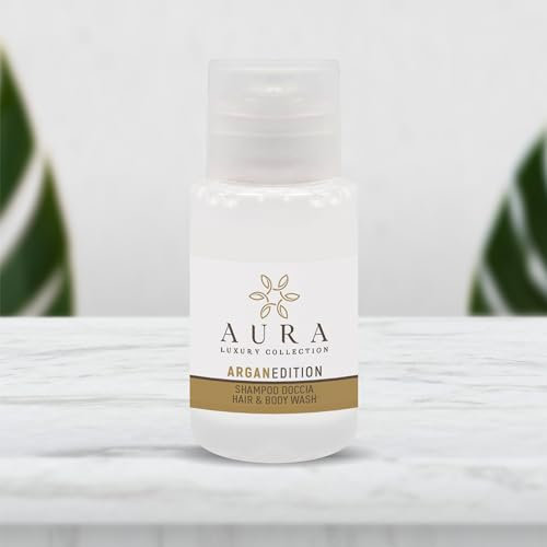 Aura Luxury Collection ® Kit 280 Flaschen Shampoo und Dusche 20 ml mild Argan Weiß
