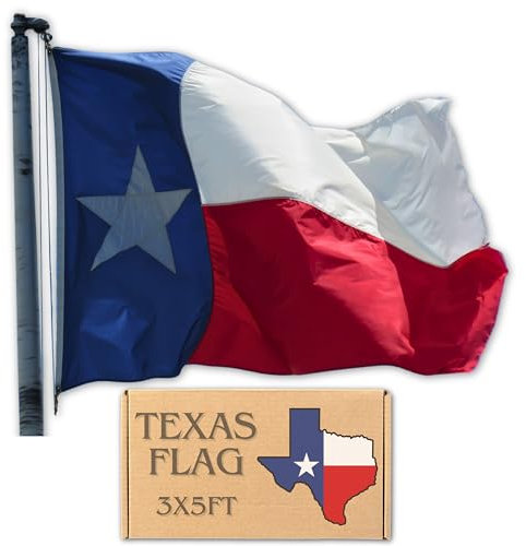 Drapeau du Texas 7,6 x 12,7 cm en nylon résistant, étoile brodée et rayures cousues à double couture avec œillets