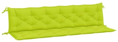 vidaXL Lot de 2 Coussins de Banc de Jardin, Revêtement de Banc avec Jeux de Cordes, Coussin d'Extérieur Imperméable, Vert Vif Tissu Oxford