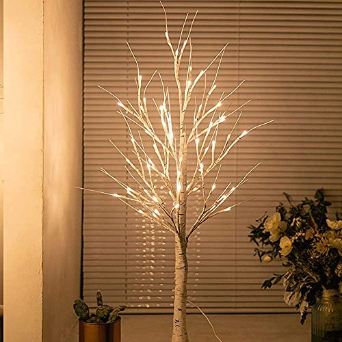 AidiOn LED Birch Tree Floor Floor, White Birch Floor Lamp with USB Power Cord, Warm White for Wedding Living Room Gift Party Gift,170cm(152LEDs)