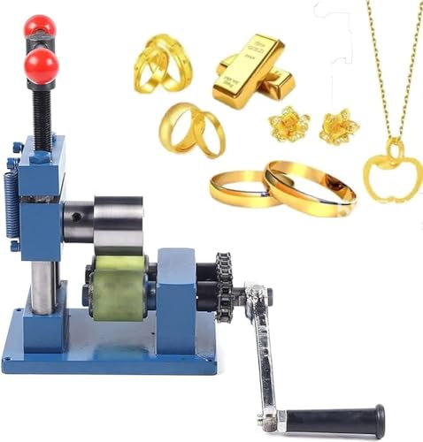 Ring Bender,Ring Bender Tool for Spoon Rings,Metal Bender,Hand Crank Bending Machine for Ring Bracelet, Manual Rolling Mill Machine Jewelry DIY Tools