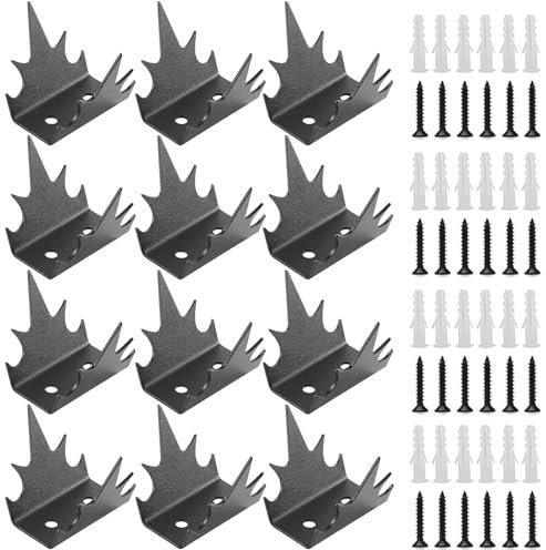 Fuikupe 12Stück Nagelung von Sicherheitszäunen Taubenabwehr Vogelabwehr Spikes Gartensicherheit gegen Eindringlinge und Einbrecher, Anti-Kletter Abschreckung