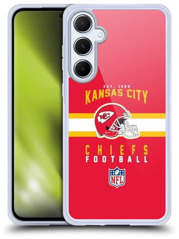 Head Case Designs Offizielle NFL Helm-Buchdruckerkunst Kansas City Chiefs Graphics Gel Handyhülle Hülle [Militärischer Schutzgrad] Kompatibel mit Samsung Galaxy A55 5G