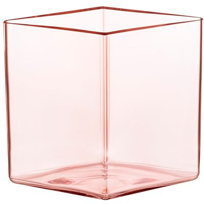 Iittala Ruutu Vase aus Glas, in der Farbe Lachsrosa, Größe: 20,5x11,5x18cm, 1070558