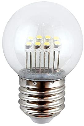 NCC-Licht 1 x LED Leuchtmittel Tropfen Kugel 1W E27 KLAR V8 extra warmweiß 2200K für Innen und Außen