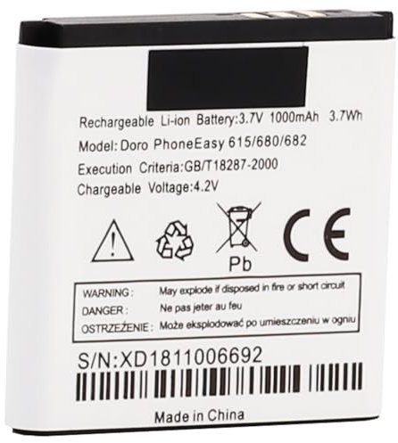 CHUNCAIL Suitable for Doro Phone PhoneEasy/615/680/682 Battery XD1105007600 (1000mAh)