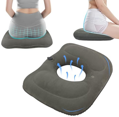 KQWVZ Orthopädisches Sitzkissen, Sitzkissen Orthopädisch Steißbein, Sitzkissen Orthopädisch Aufblasbar, Sitzkissen Für Bürostuhl, Orthopädisches Sitzkissen Ischias, Entlastungs-Sitzring Hemoridenkisse