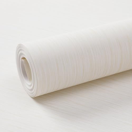 Pamatio Lines Textured Wallpaper Beige White Mix Plain Stripes Feature Ivory Wall Paper, for Bedroom Living Room TV Background Adult Hallway Modern Decoration, 9.5m x 53cm
